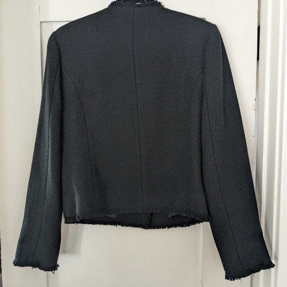 MANGO Pocket Tweed Jacket black - size L - Picture 7 of 9